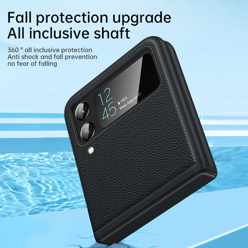 For Samsung Galaxy Z Flip4 5G Cowhide Leather PC Phone Case Litchi Texture Shockproof Cover For Samsung Galaxy Z Flip4 5G Cowhide Leather PC Phone Case Litchi Texture Shockproof Cover